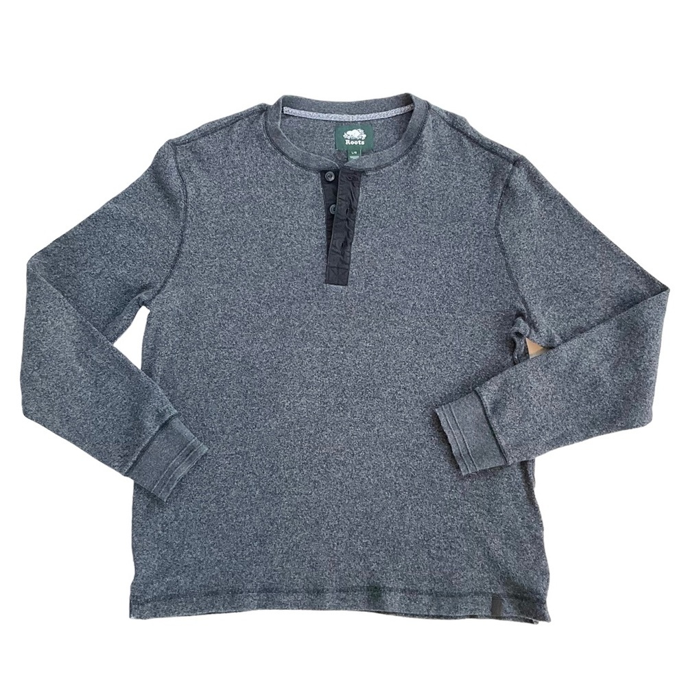 Roots Men’s Killarney Pepper Henley Shirt Grey Black Long Sleeve Top Siz… - Picture 6 of 16
